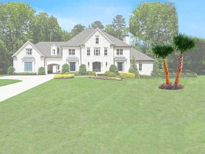 Doubleheader palm tree landscaping - after - Atlanta Palms